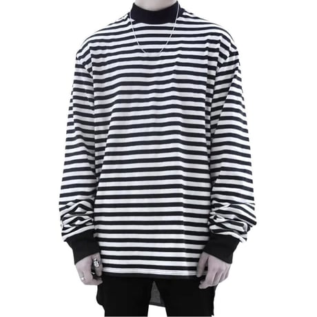 Mismatch NYC/High Neck Border Long Sleeve