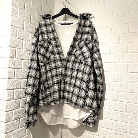 EPTM/Tweed Heavy Flannel shirt "White✖︎Black"