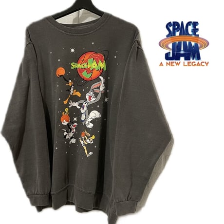 SPACE JAM/official crewneck "WASHED BLACK"