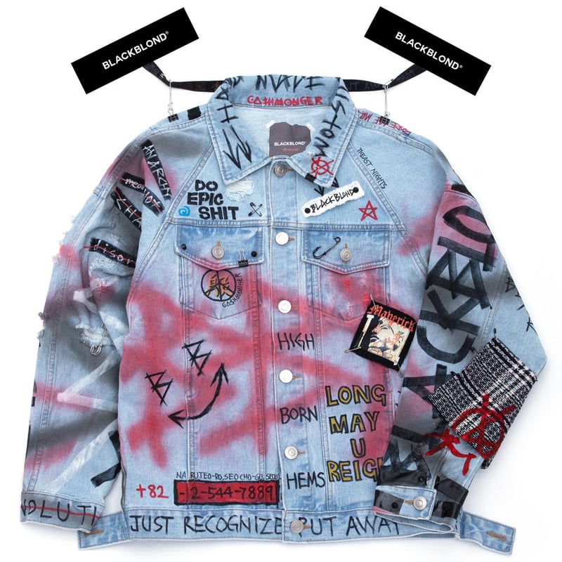 BLACK BLOND CUSTOMデニムジャケット BLACK BLOND/CUSTOM Denim Jacket(BLUE) | BINGOST