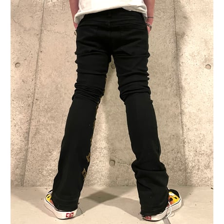 Cooper 9/  Embroid Logo Stack Denim  "BLACK"