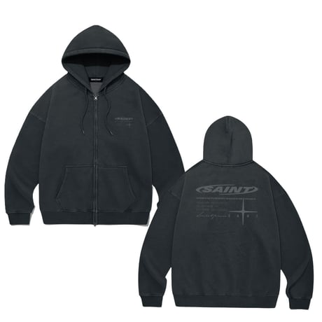 SAINT PAIN/ Logo Wash Zip hoodie