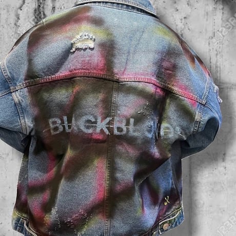 BLACK BLOND/Sprayed CUSTOM Denim Jacket