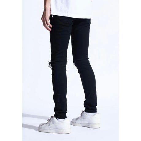 Crysp Denim/Black Damage denim
