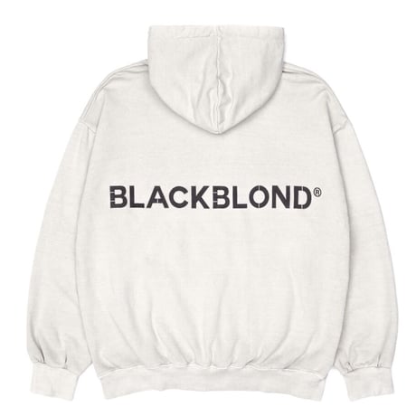 BLACK BLOND/BB logo smile  Hoodie  "IVORY"