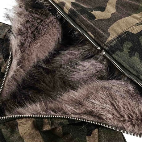 Mismatch NYC/Fur Camo Hooded Jacket