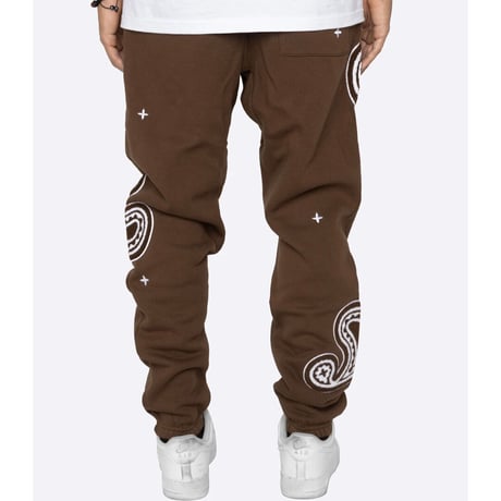 EPTM/PAISLEY SWEAT PANTS  ”BROWN"