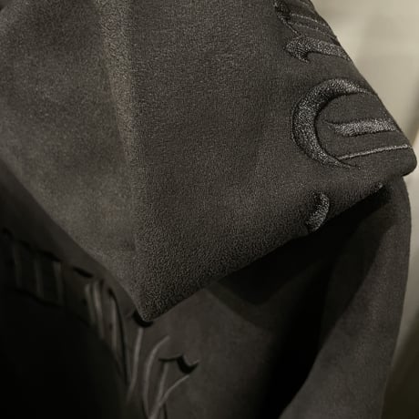 WOSS.official/ Oversized  Suede Hoodie DARK GRAY