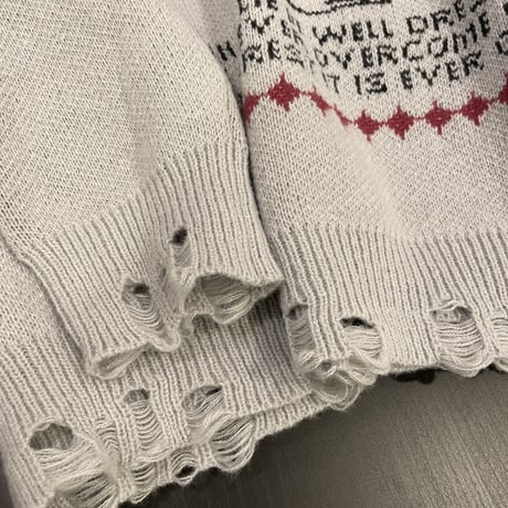 Mismatch NYC/ Cross Damage Knit  GRAY