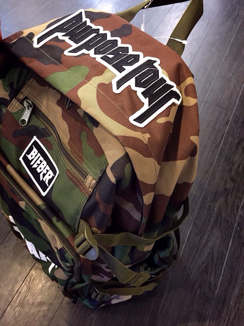 Purpose tour/Justin bieber official CAMO BackPa