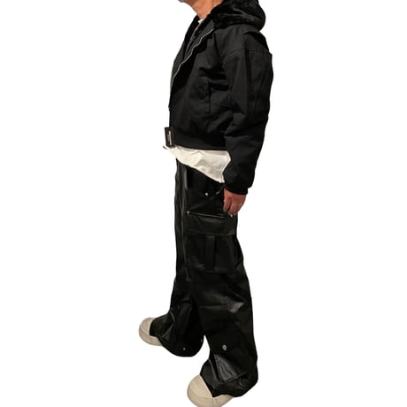 Mismatch NYC/Fur Hooded Jacket BLACK
