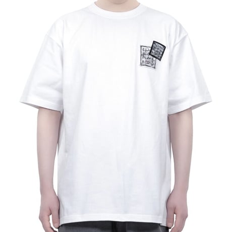 BLACK BLOND/Disorder Patch  Tee " WHITE"