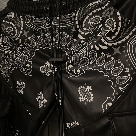 GUAPI/ Paisley Leather Cargo pants
