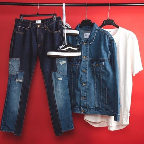EPTM/two color patch denim
