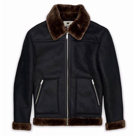 Reason Clothing Newyork/Fur  jacket BLACK×BROWN