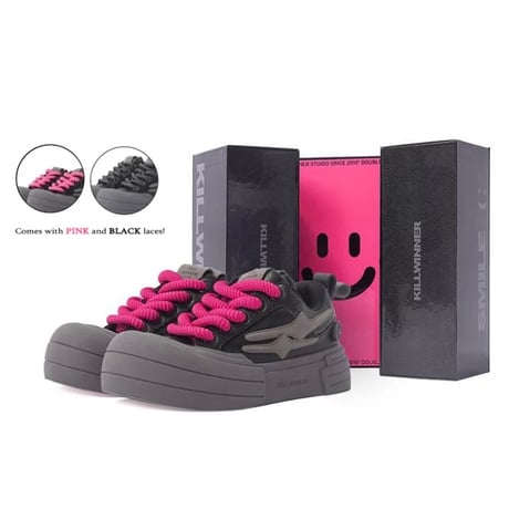 KillWinner/Smile Life Sneaker  "BLACK✖︎PINK"