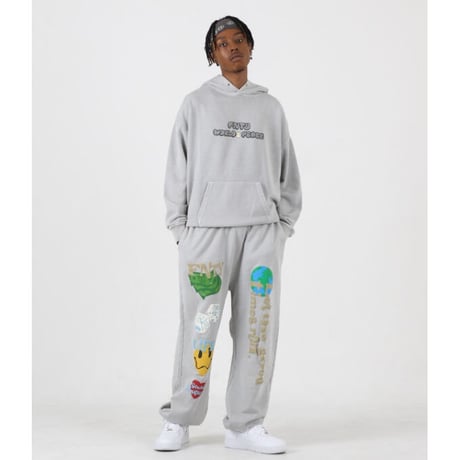 FNTY/Smile Embroid Hoodie  "WASHED GRAY"