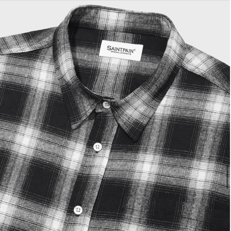 SAINT PAIN/ Flannel Checked Shirts "BLACK"