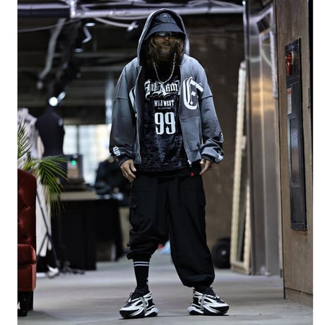 By The R/ Spray ZipUp Hoodie  BLACK