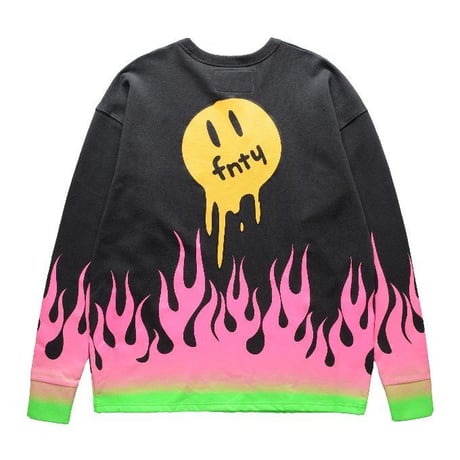 FNTY/Flying FLAME Crewneck FADED BLACK