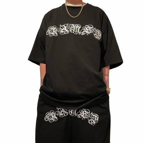 SUBLIMATION/ Embroid Oversize Tee (SET UP) BLACK