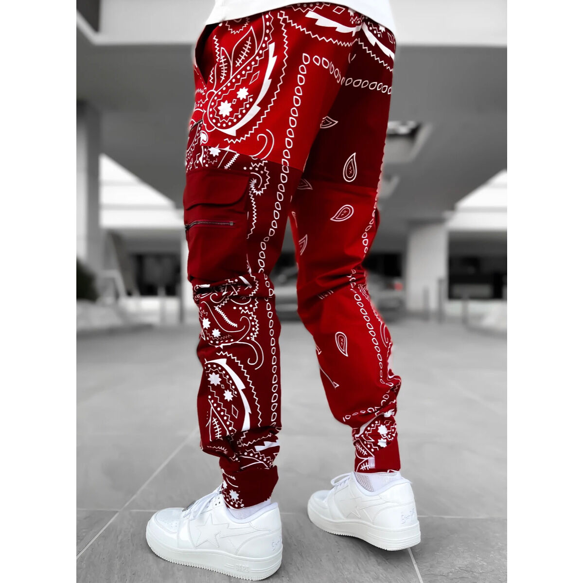 RACING RED BAGGY PANTS 2157P レーシングパンツ-