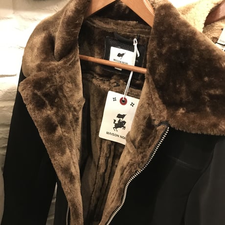 Reason Clothing Newyork/Fur  jacket BLACK×BROWN