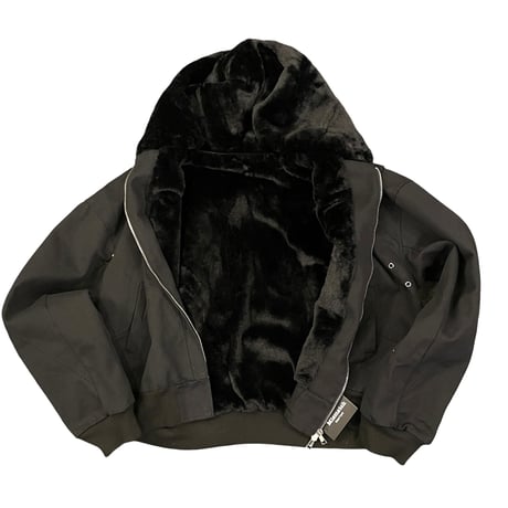 Mismatch NYC/Fur Hooded Jacket BLACK
