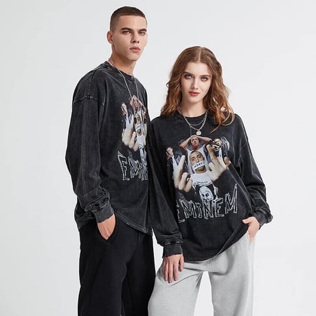 Mismatch NYC/Washed Black  EMINEM  Longsleeve Tee