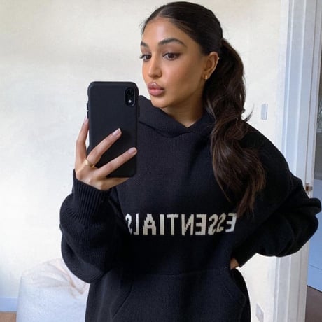 ESSENTIALS  fear of god /Knit Hoodie "BLACK"