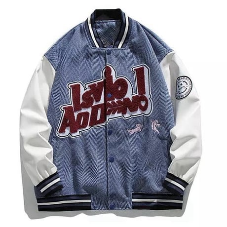 WOSS.official/ ANGELS Varsity Jacket NAVY