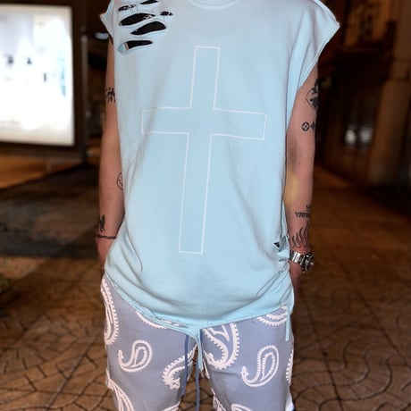 Mismatch NYC/Cross CutOff   Sweat BLUE