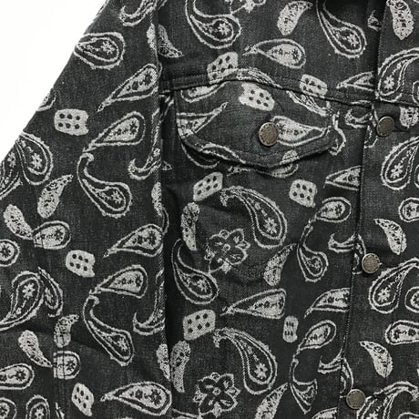 WOSS.official/Paisley denim jacket  Black