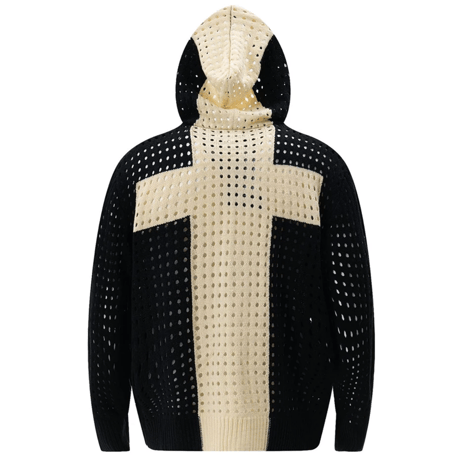 Mismatch NYC/Full Zip Up Knit Hoodie