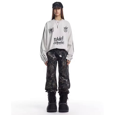 MADE EXTREME/ Paint LongSleeve Tee "LIGHT GRAY"