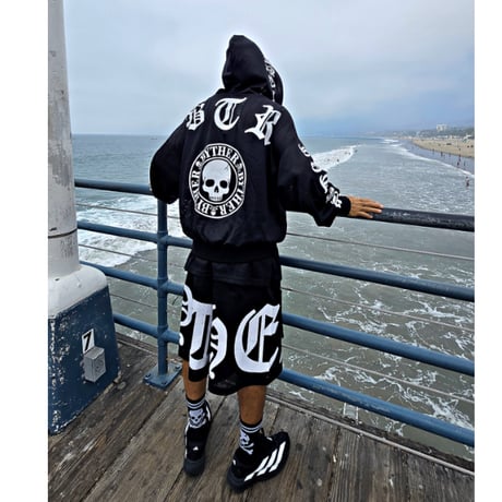 By The R/Big Lettering Mesh Shorts BLACK