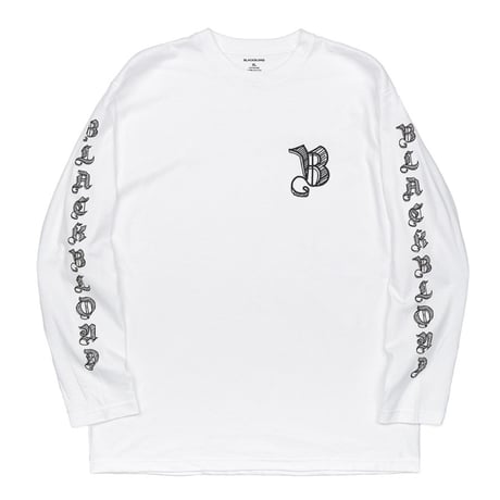 BLACK BLOND/Sketch Logo Longsleeve Tee WHITE