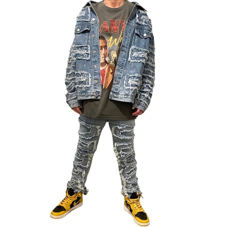Mismatch NYC/Damaged Denim Jacket