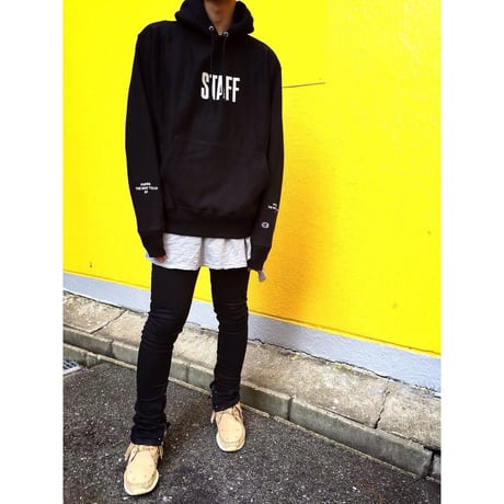 Purpose tour/Justin bieber official  STAFF フーディー ブラック