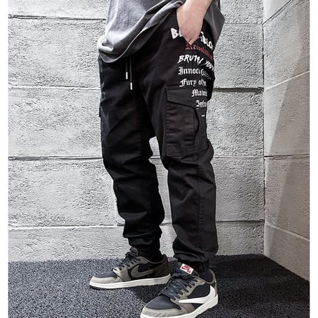 BLACK BLOND/SMILE CARGO PANTS