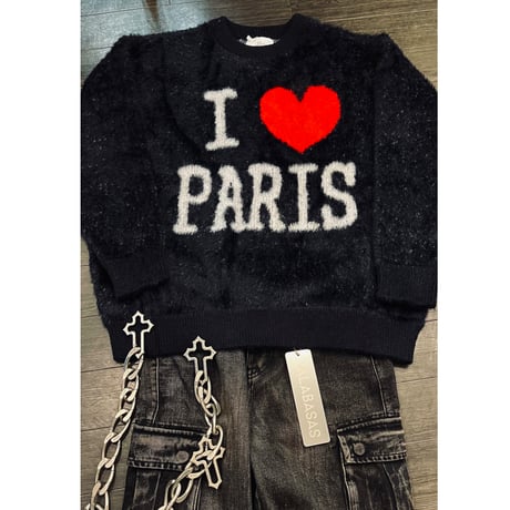 2nd archive/ I♡Paris Mohair knit "BLACK"