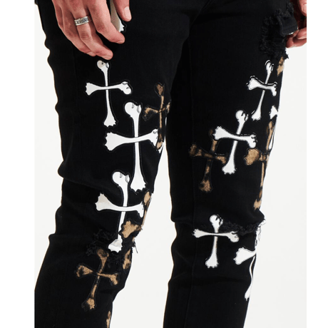 Crysp Denim/Cross Bone Black  denim