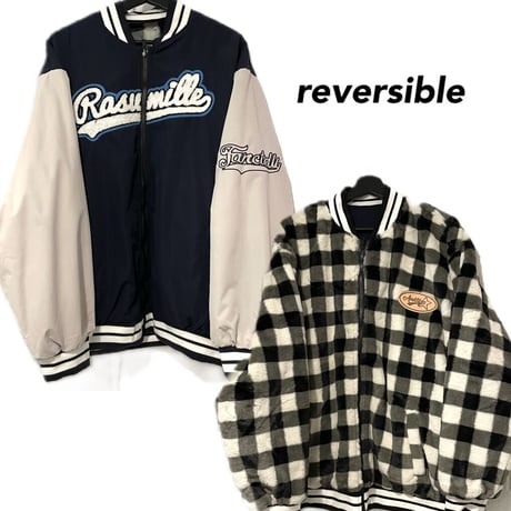 WOSS.official/ FUR  Varsity Jacket  (REVERSIBLE)