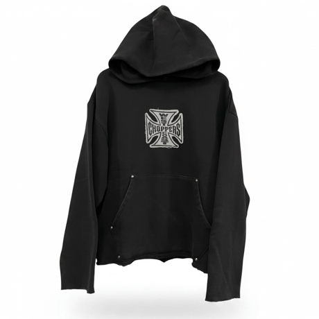 West Coast Choppers/ Cut Off Hoodie "Vintage BLACK" (SET UP)