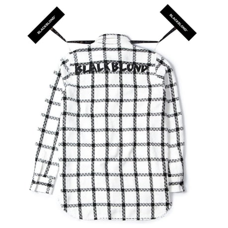BLACK BLOND/Tweed Long Shirts WHITE