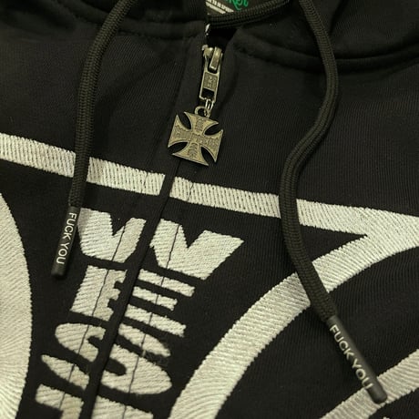 West Coast Choppers/ W.C.C embroid Zip Up Hoodie "BLACK"