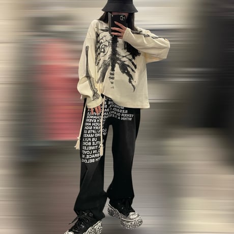 By The R/ Bone  thermal LS Tee "CREAM"