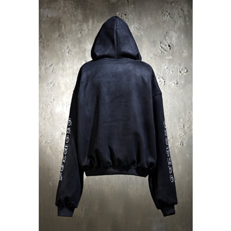 ByTheR/ Suede Short Zip Hoodie