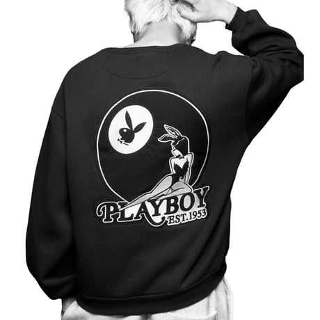 Playboy/Embroid Crewneck Sweatshirts "BLACK"