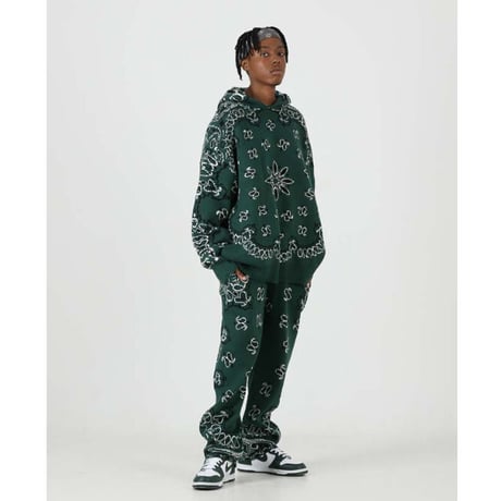 FNTY/Knitted Paisley  Hoodie  "GREEN "